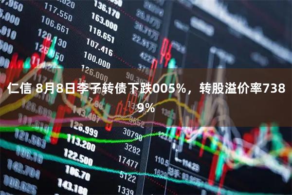 仁信 8月8日李子转债下跌005%,转股溢价率7389%